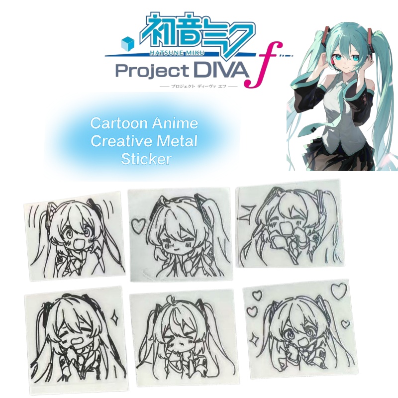 Cosplay Anime N - Metalowe naklejki z postaciami z kreskówek