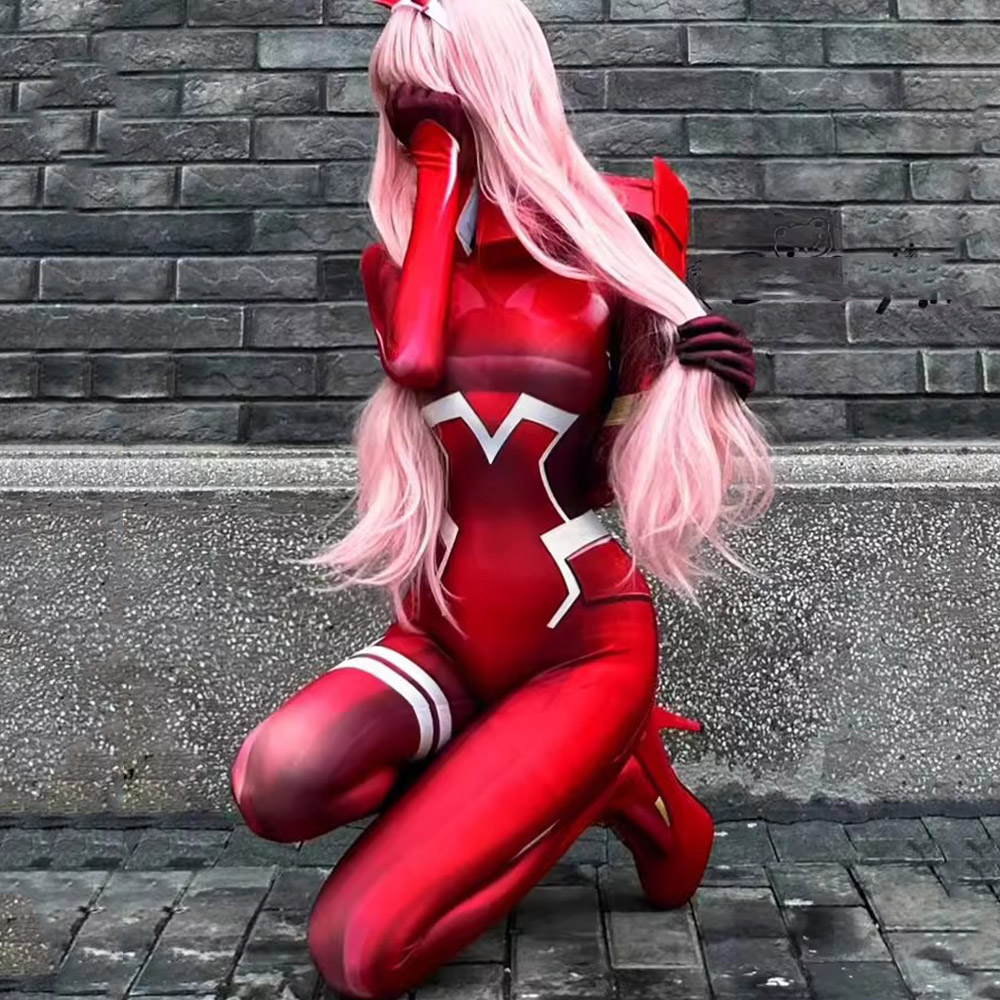 Anime Cosplay Zero Two - Różowy strój COSPLAY Darling In The