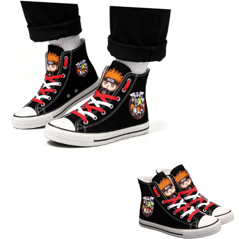 Anime Cosplay Ideas Girl - Buty płócienne Naruto Uzumaki, wysokie, męskie